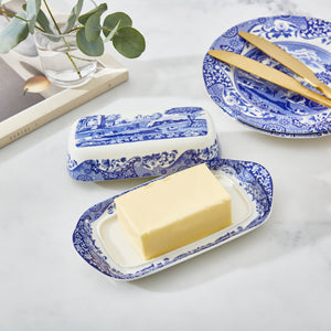 Blue Italian Covered Butter Dish