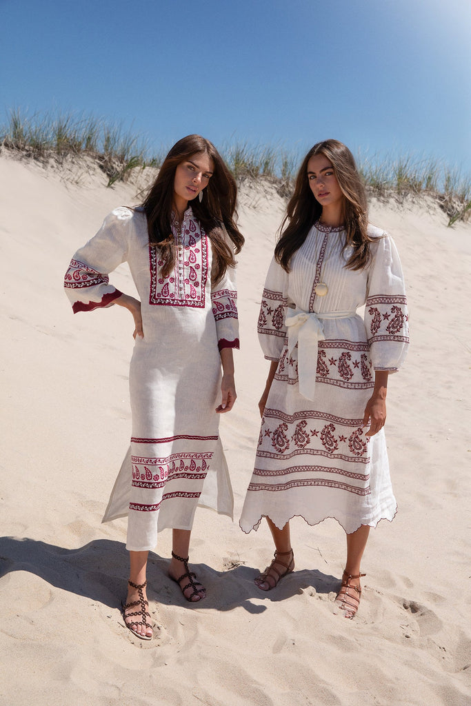 Burgundy Piper Dress