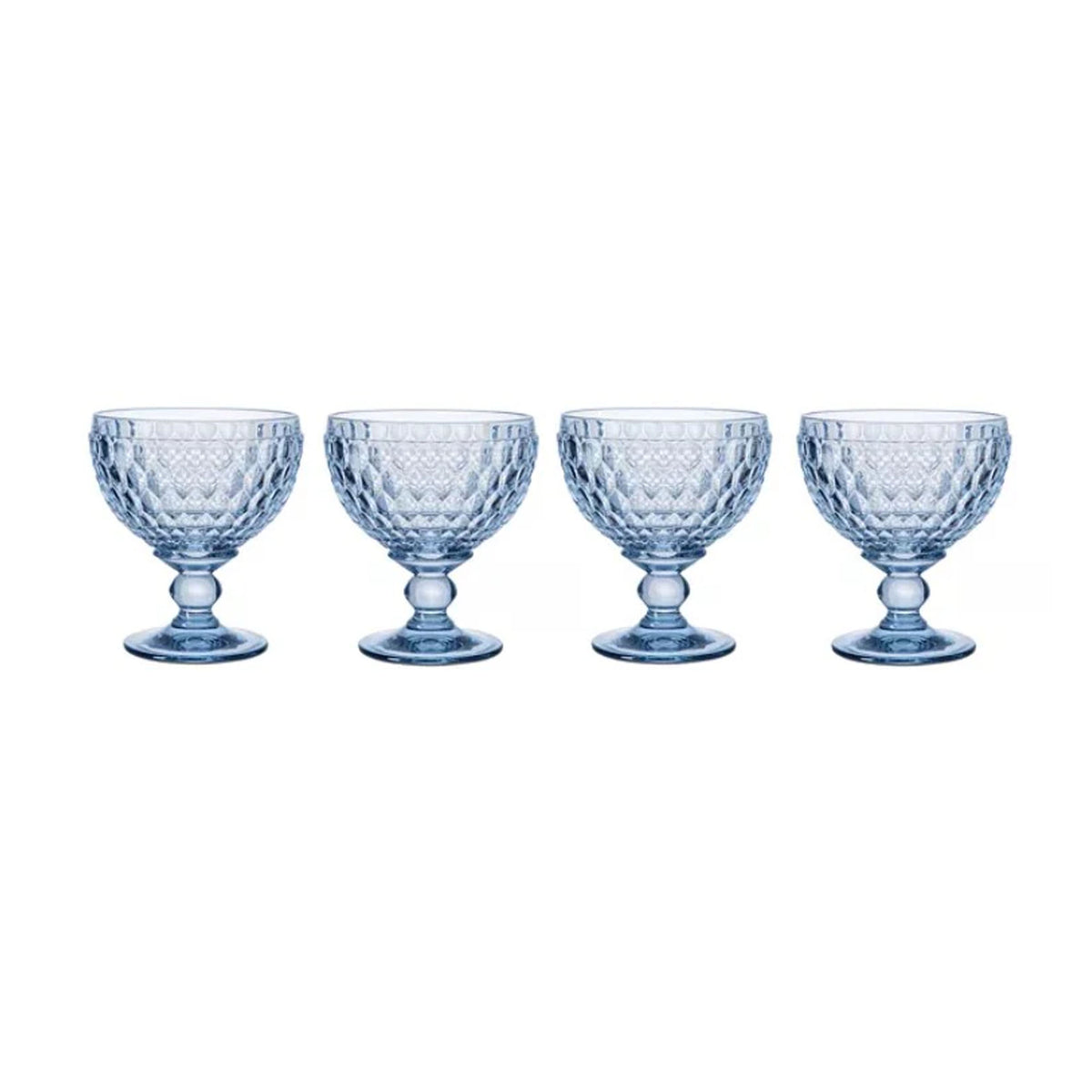 Boston Colored Champagne / Dessert Bowl in Blue, Set of 4