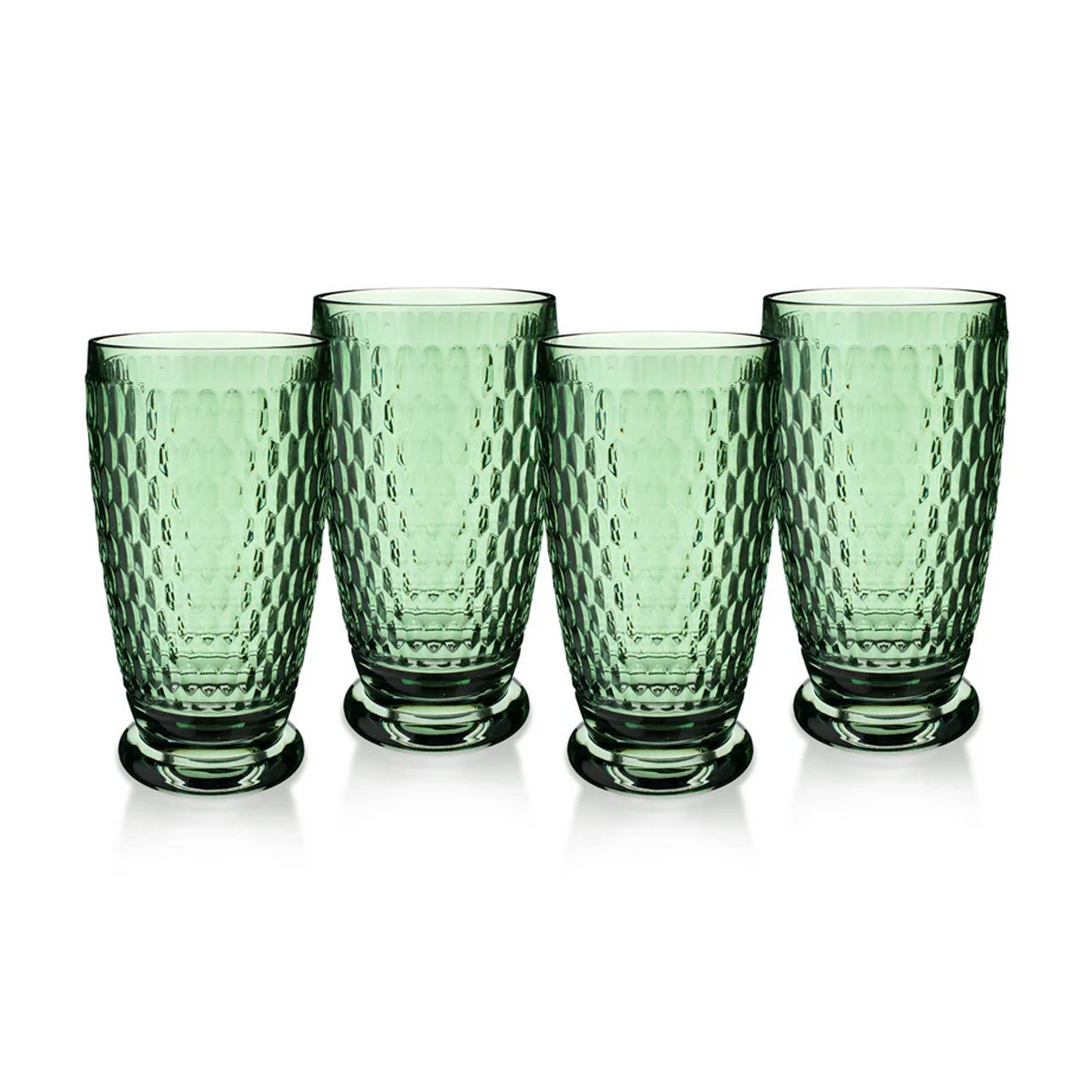 Boston Colored Highball / Tumbler in Green, Set of 4