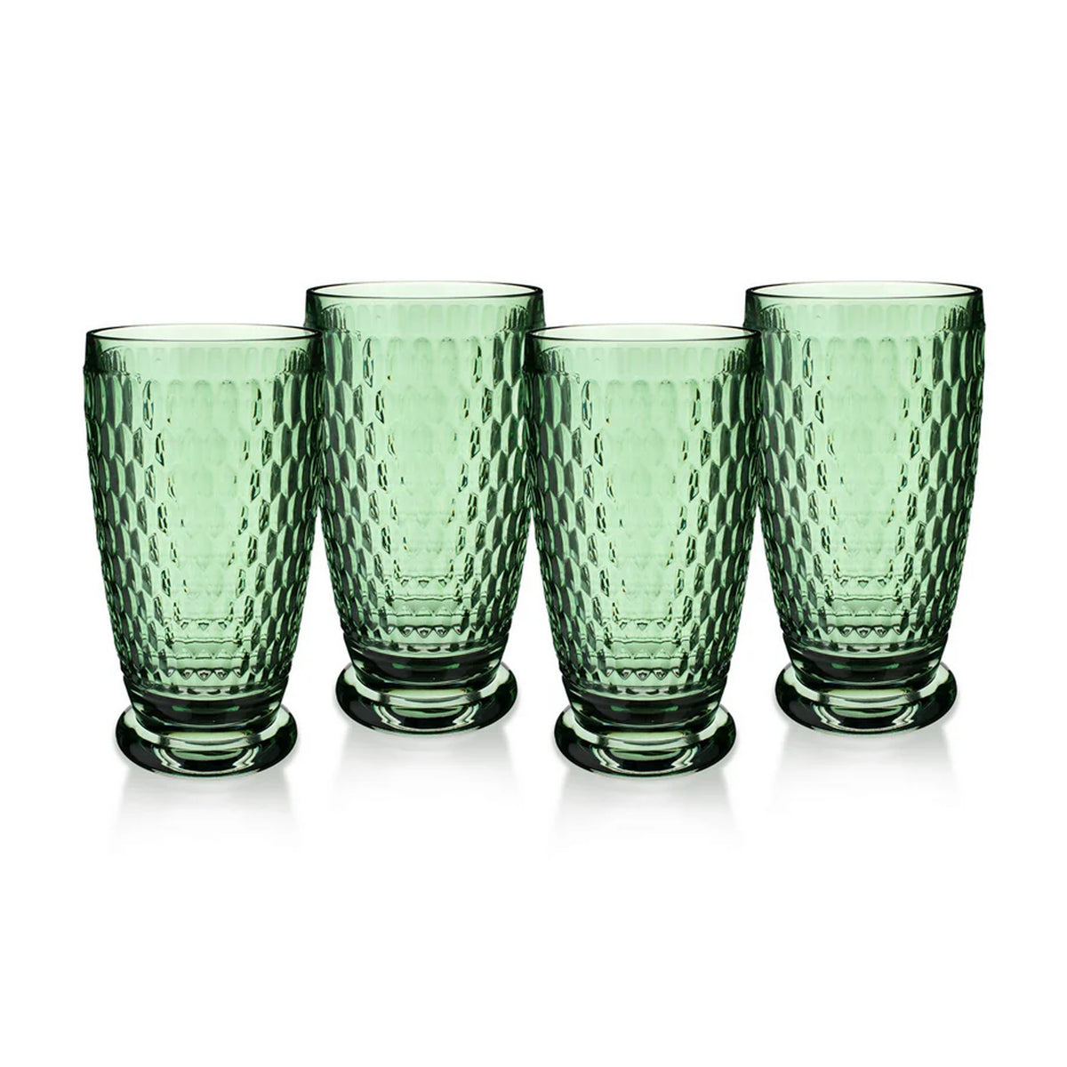 Boston Colored Highball / Tumbler in Green, Set of 4