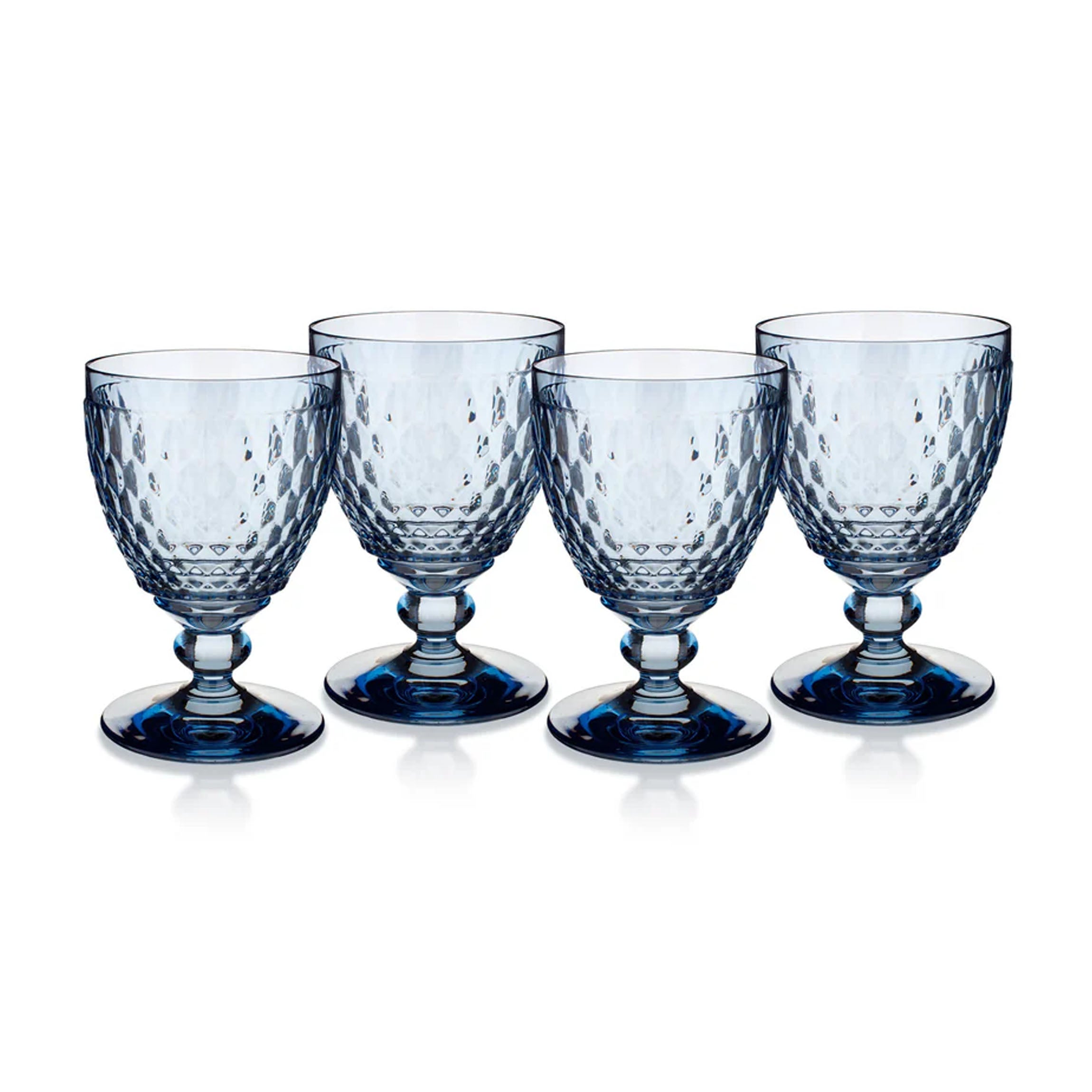 Boston Colored Red Wine in Blue, Set of 4