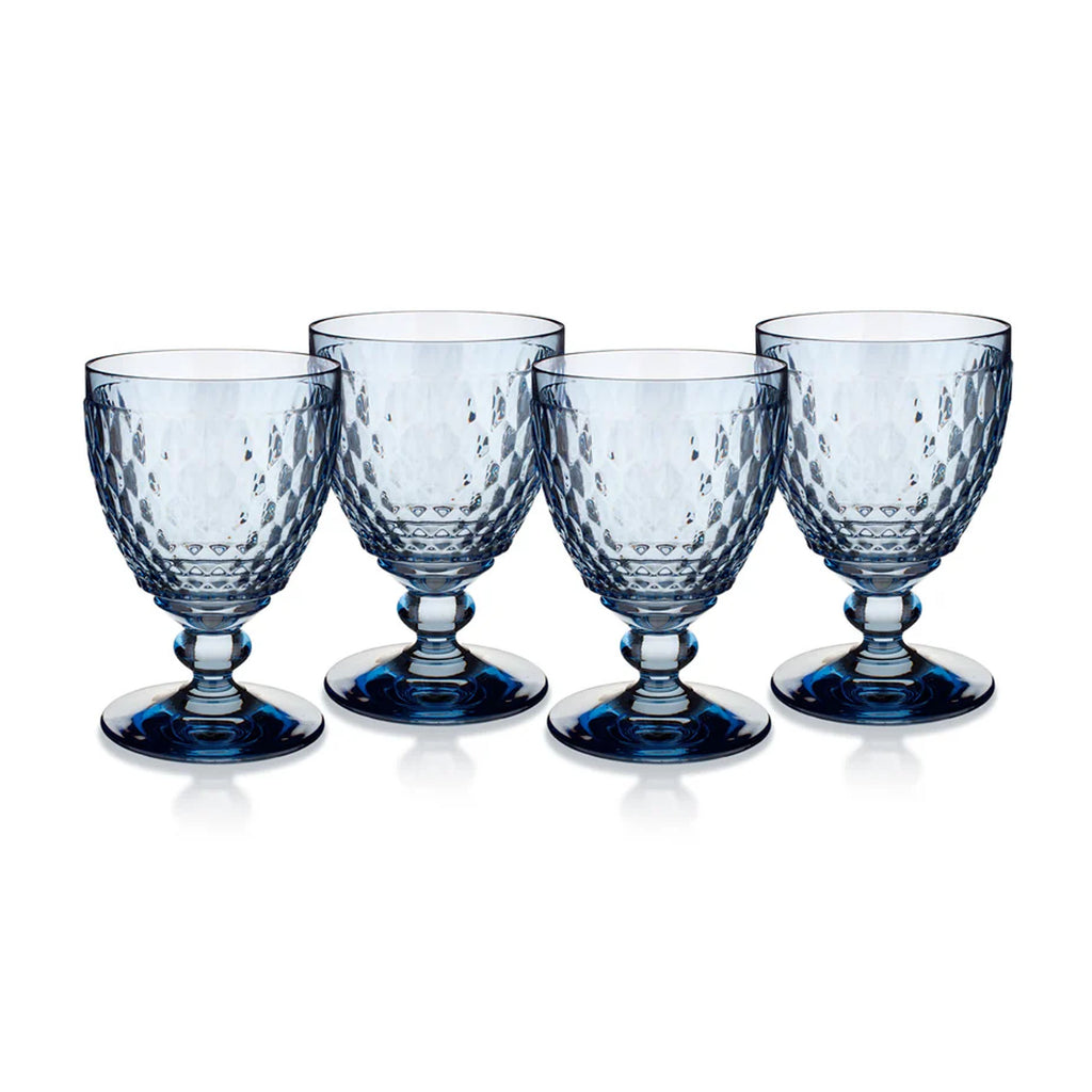 Boston Colored Red Wine in Blue, Set of 4