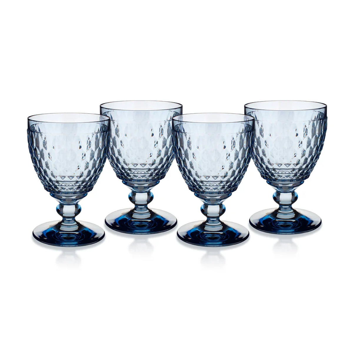 Boston Colored Red Wine in Blue, Set of 4