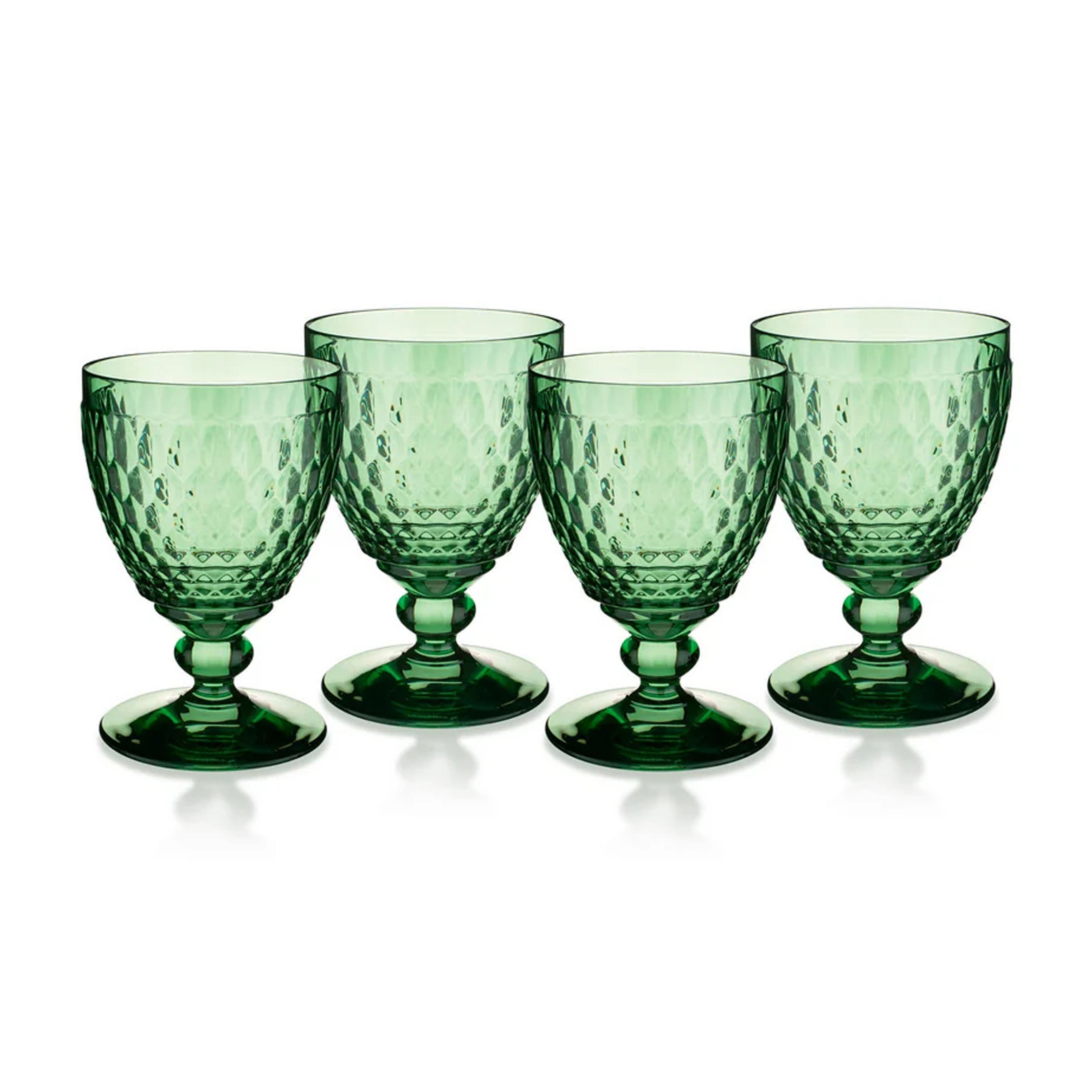 Boston Colored Red Wine in Green, Set of 4