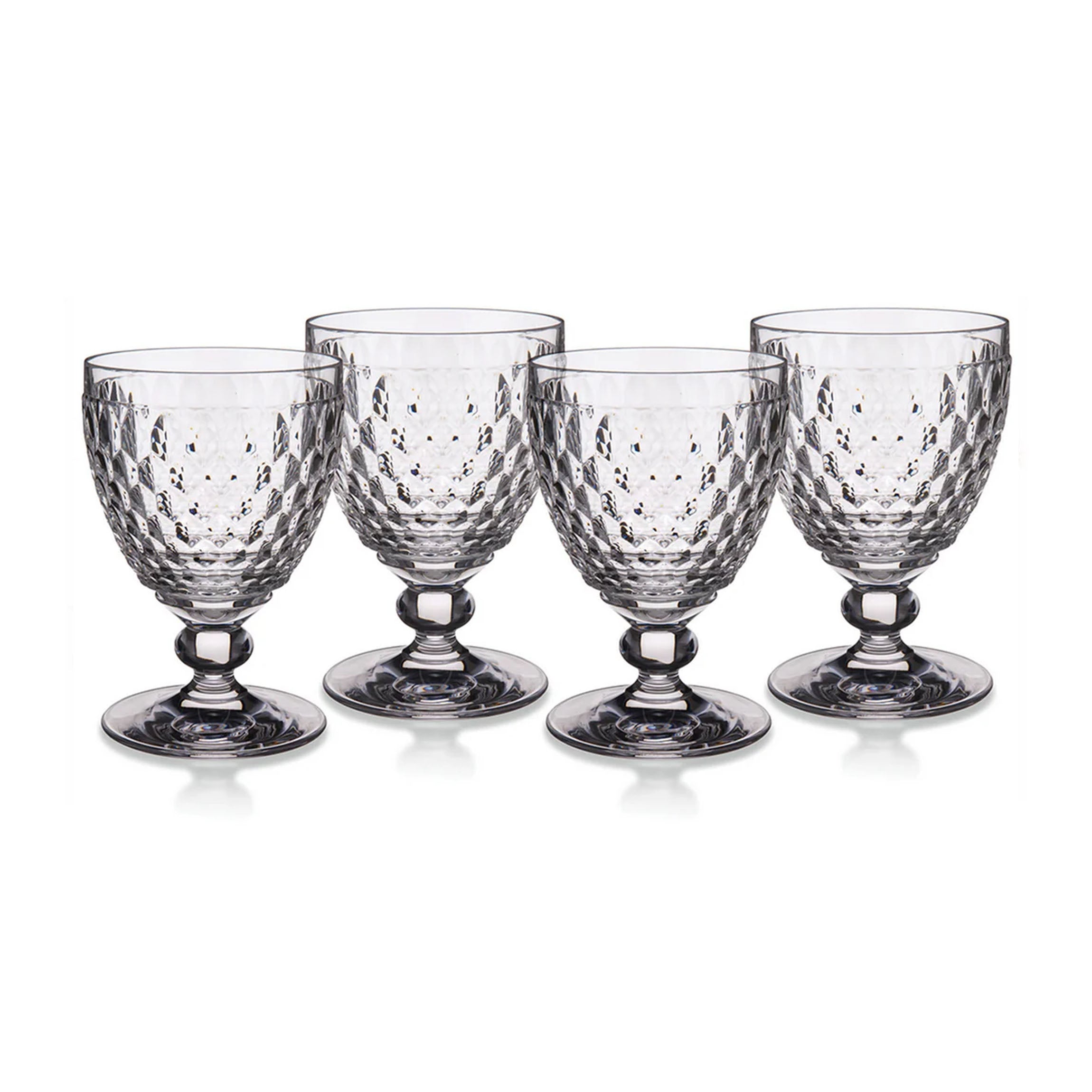 Boston Red Wine in Clear, Set of 4