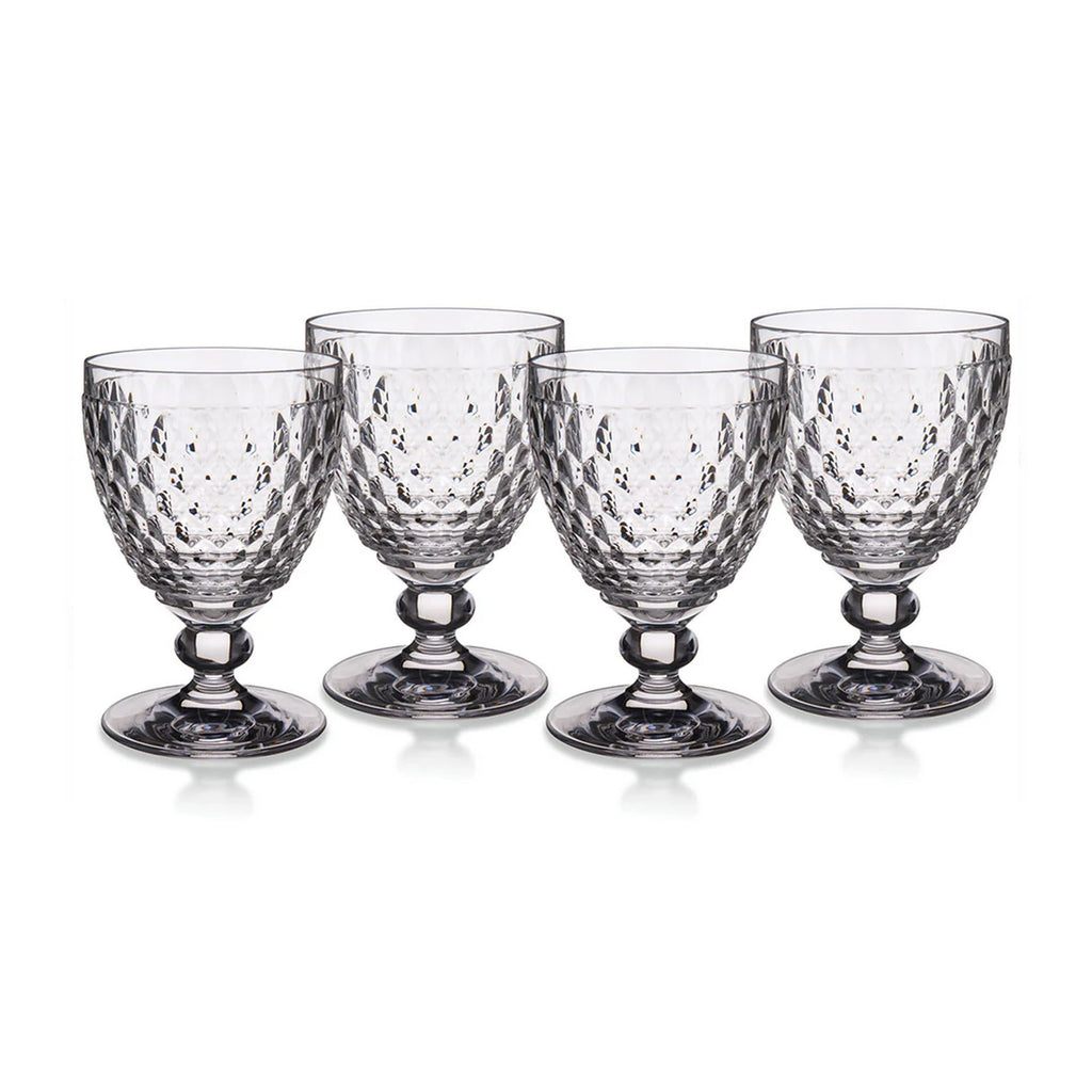Boston Red Wine in Clear, Set of 4
