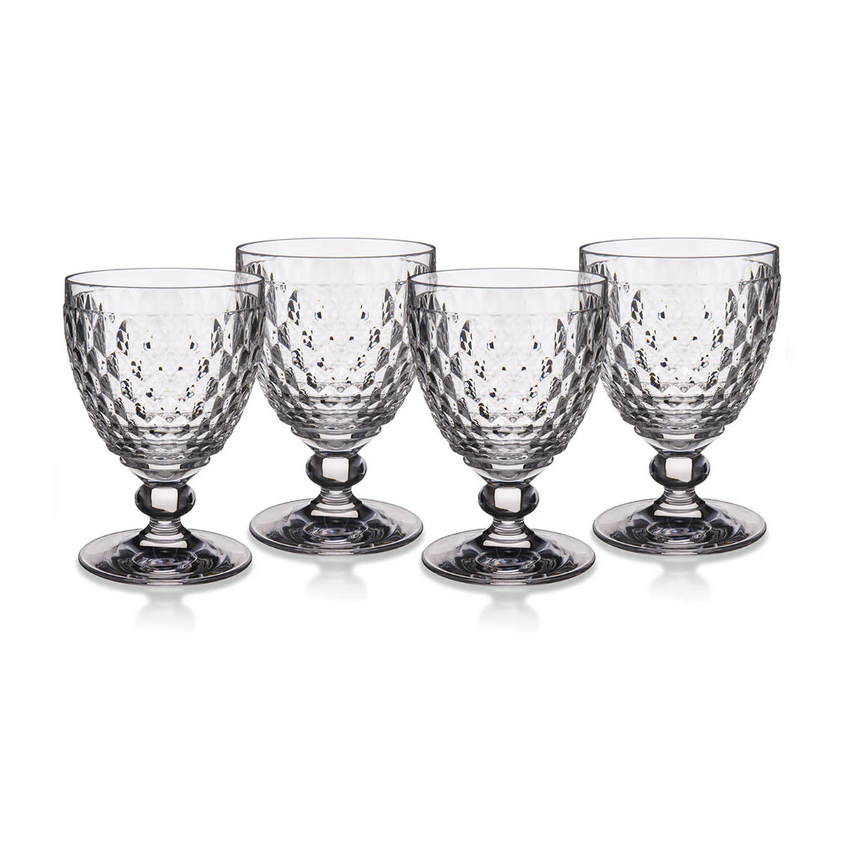 Boston Red Wine in Clear, Set of 4