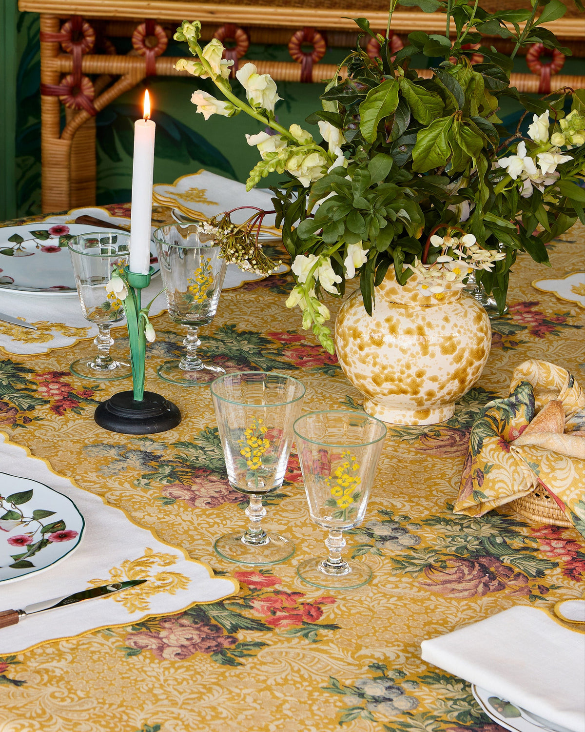 Murano Primrose Hand-Painted Water Glass