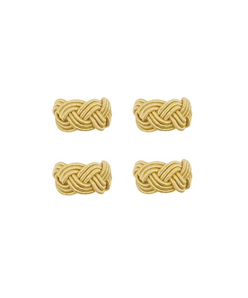 Rebecca Udall Set of 4 Braided Napkin Rings, Antique Gold