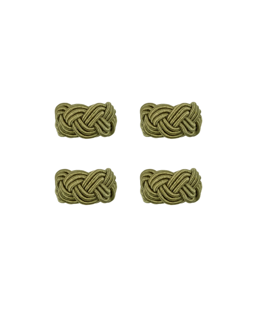 Rebecca Udall Set of 4 Braided Napkin Rings, Moss