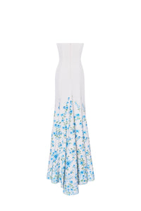 The Brianne Gown in Blue & White