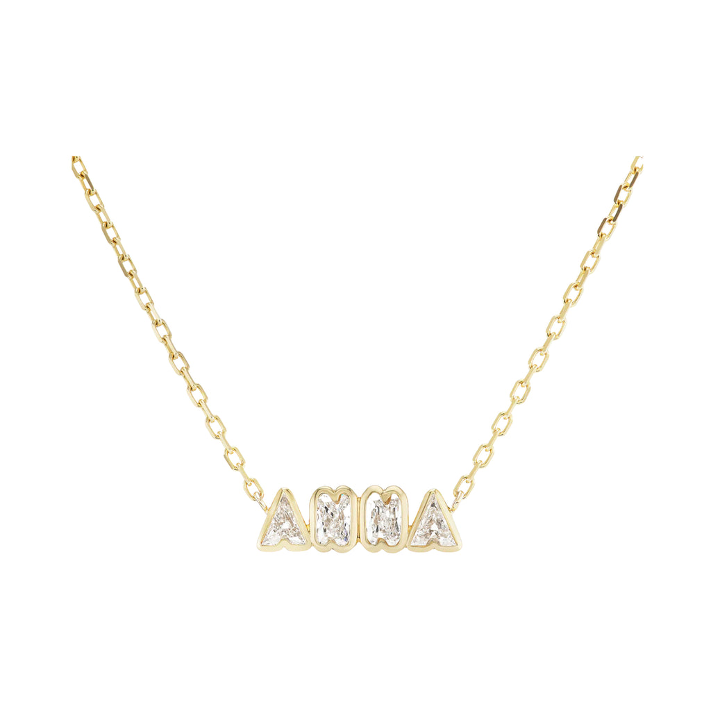 Bubble Bezel Diamond Name Necklace