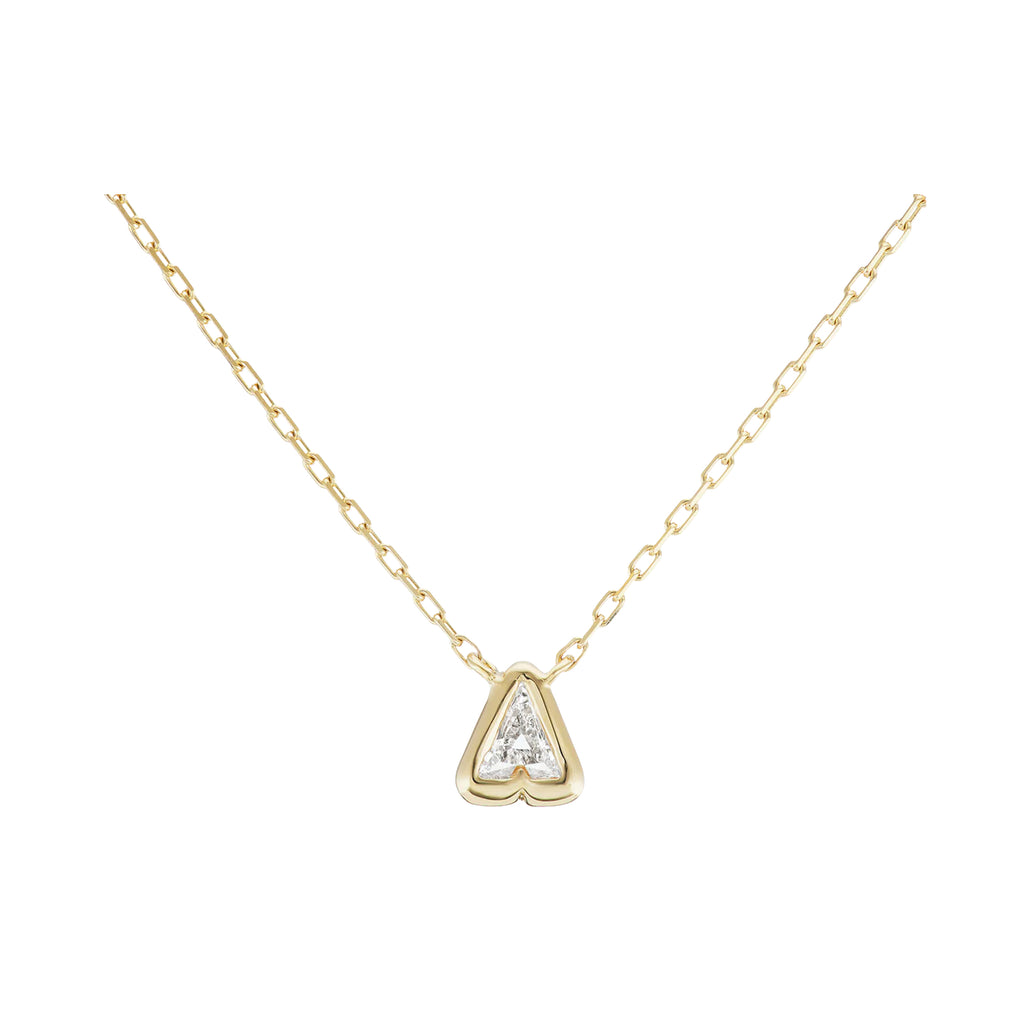 Bubble Bezel Necklace with White Diamond Letter