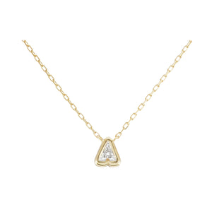 Bubble Bezel Necklace with White Diamond Letter