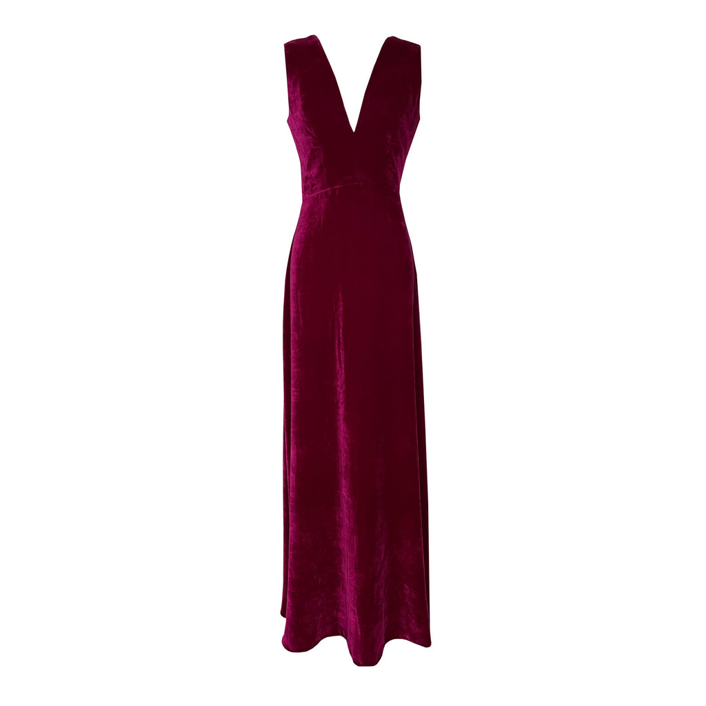 Burgundy Velvet Dress