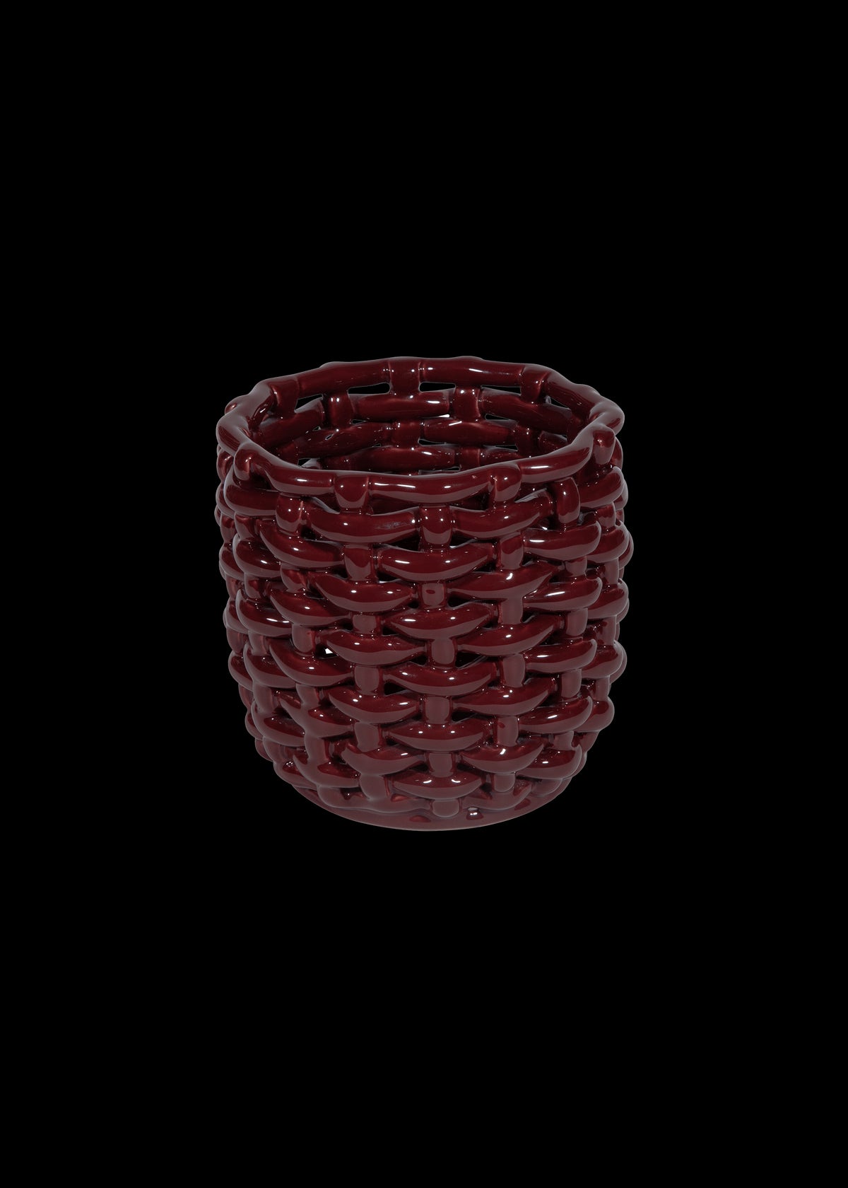Burgundy Basketweave Planter