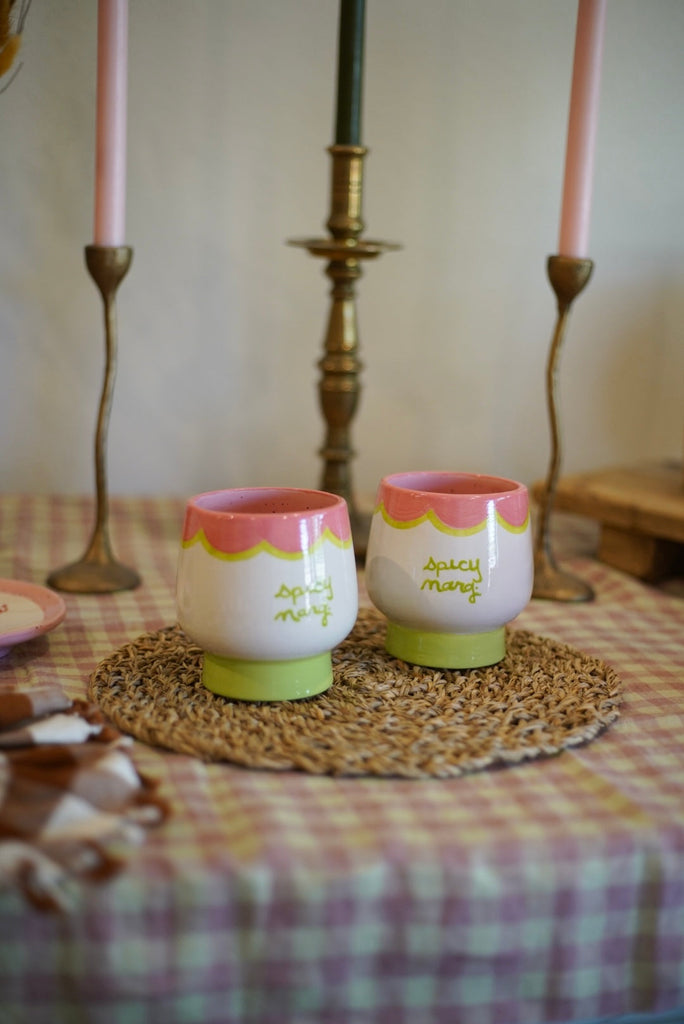Hand-painted “Spicy Marg” Cups, Set of 2