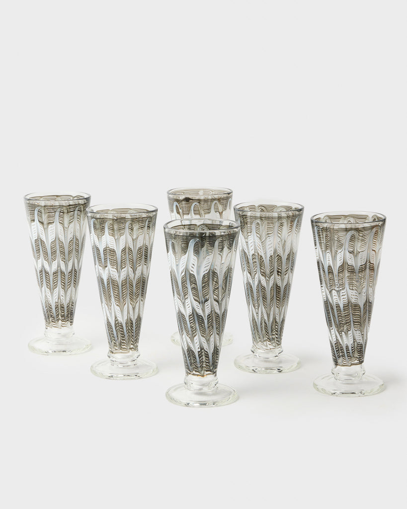 D’Ascoli Donatello Flute Glasses in Walnut, Set of 6