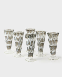 D’Ascoli Donatello Flute Glasses in Walnut, Set of 6