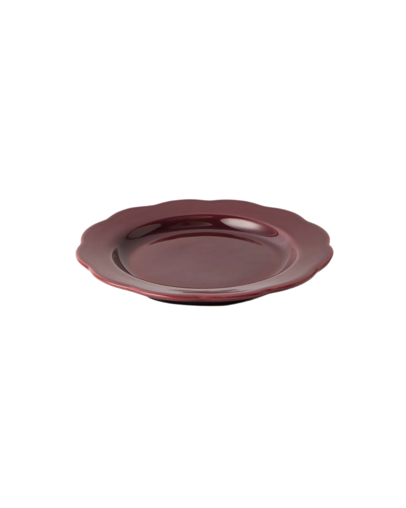 Fiore Dessert Plate in Burgundy