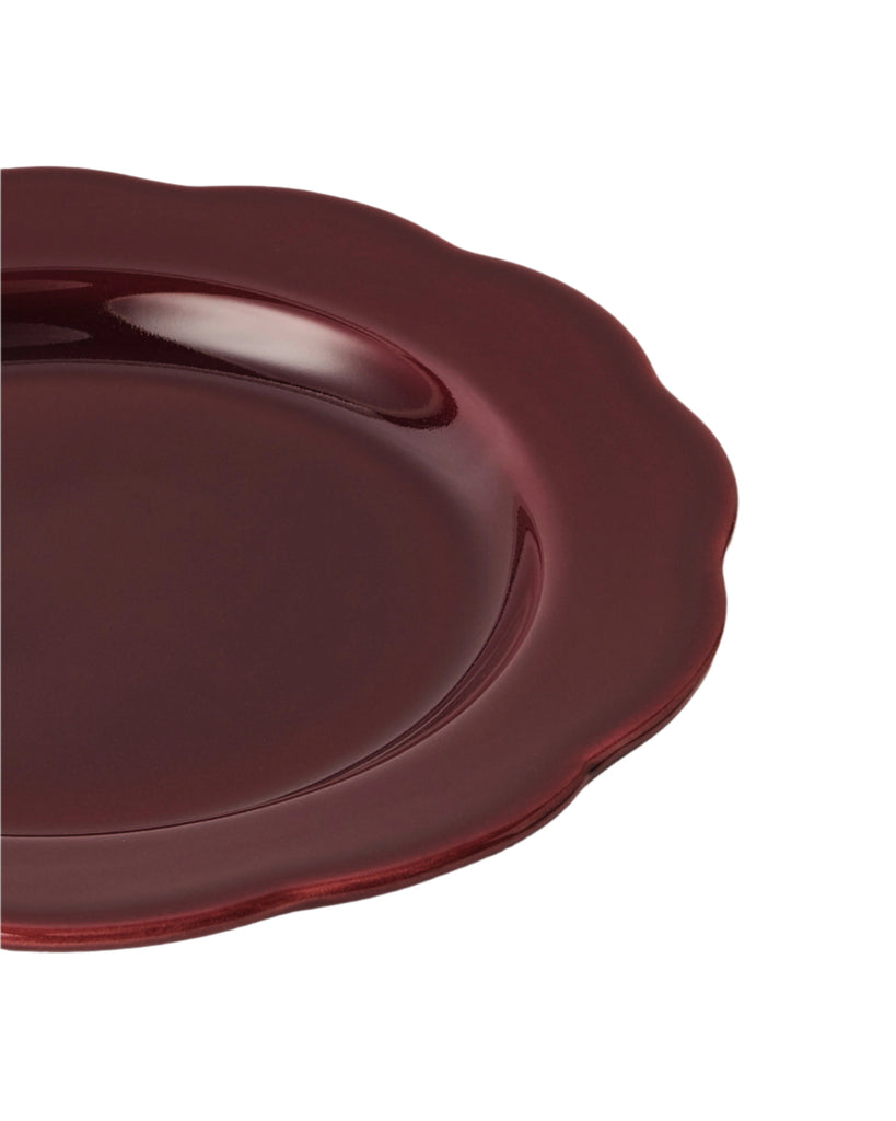 Fiore Dessert Plate in Burgundy