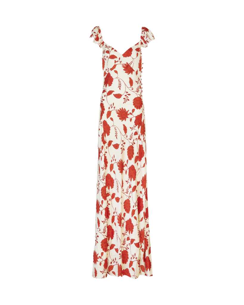 Carrie Dress in Cream & Tomato