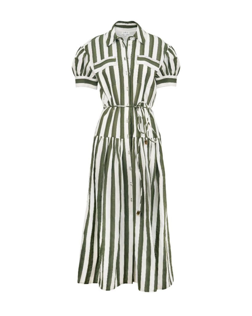 Carrington Dress in Fern & Ivory