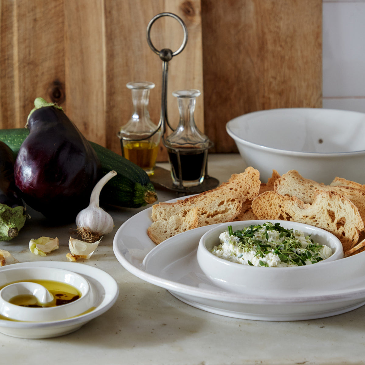 Costa Nova Cook & Host Collection Chip & Dip in White