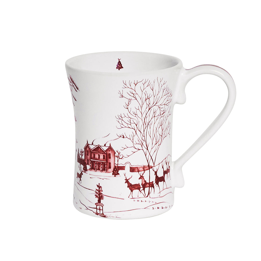 Country Estate Winter Frolic Mug in Ruby