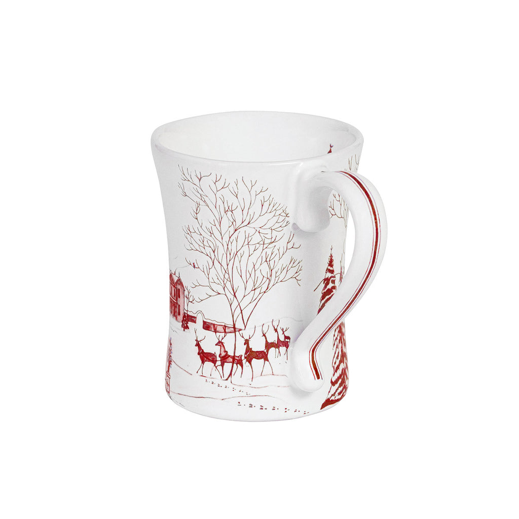 Country Estate Winter Frolic Mug in Ruby