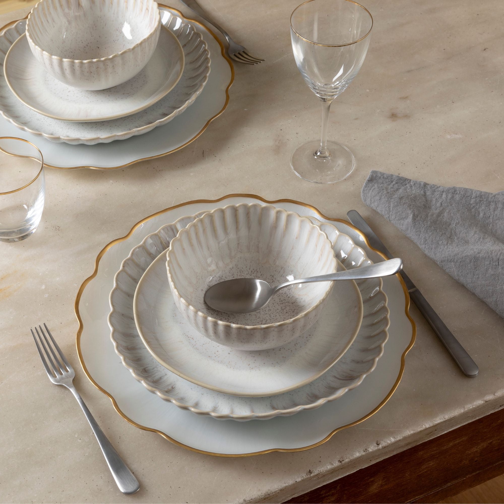 Francesca Collection Charger Plates in Gold, Set of 6