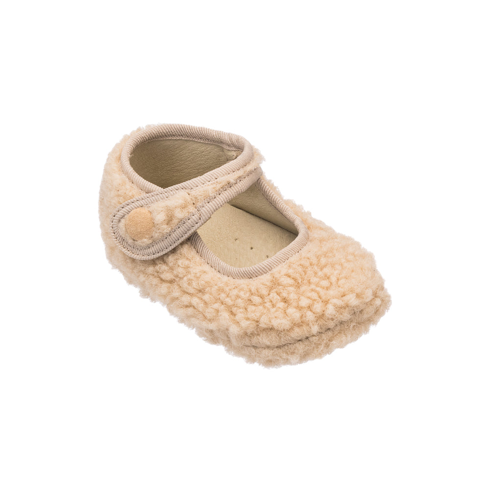 Shearling Baby Mary Jane in Beige