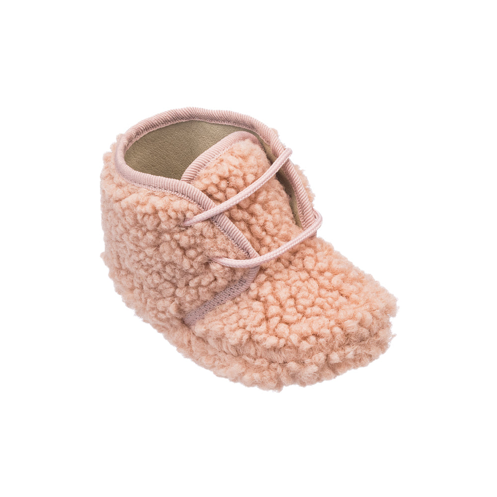Shearling Baby Bootie in Pink