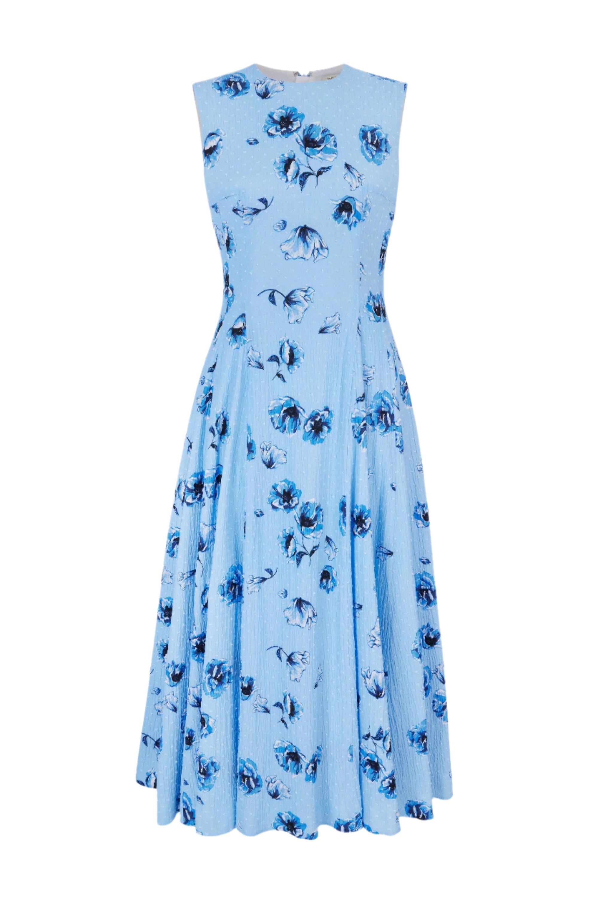 Chelsea Dress In Blue Poppies On Baby Blue Bibione Cotton