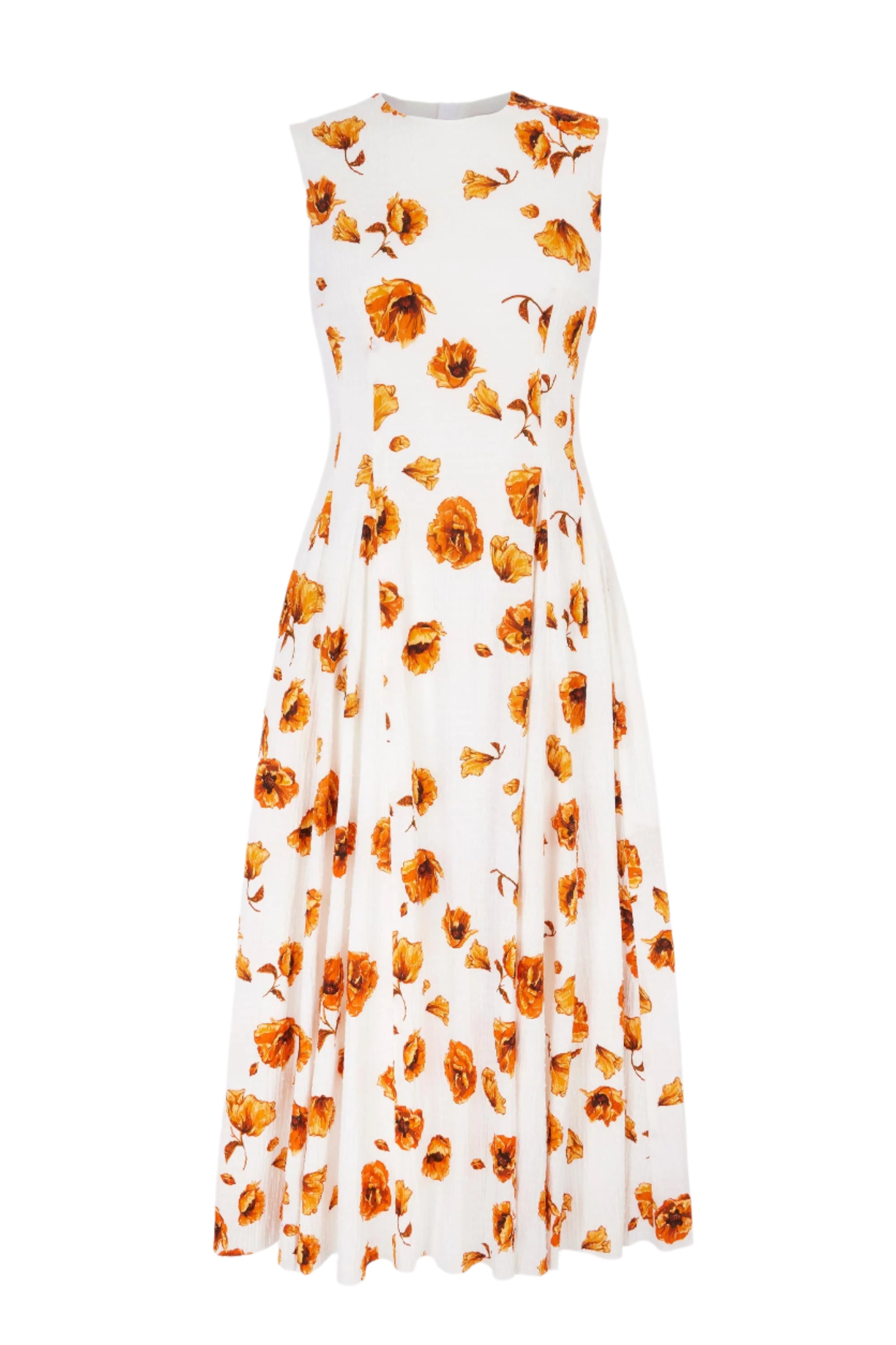 Chelsea Dress In Orange Poppies Bibione Cotton