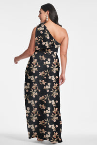 Chelsea Gown in Black Venetia Petal