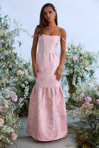 The Cherie Dress in Light Pink Windsor Brocade