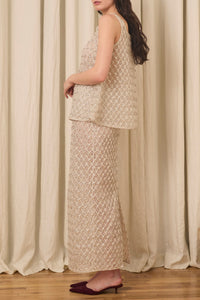 Chloe Tank in Crystal Lattice Embroidery