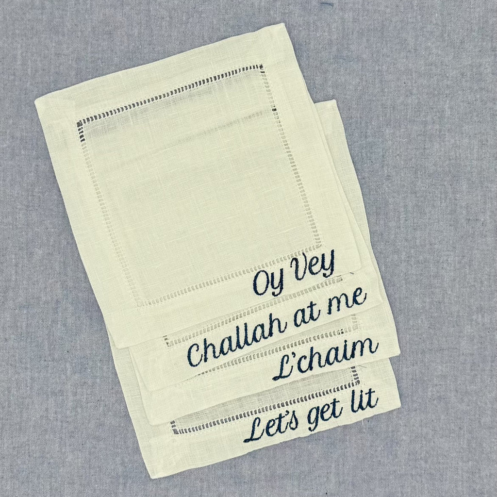 Jewish Sayings Cocktail Napkins, Set of 4
