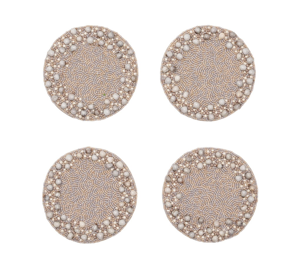Zen Coasters in Gray & Taupe, Set of 4 in a Gift Bag