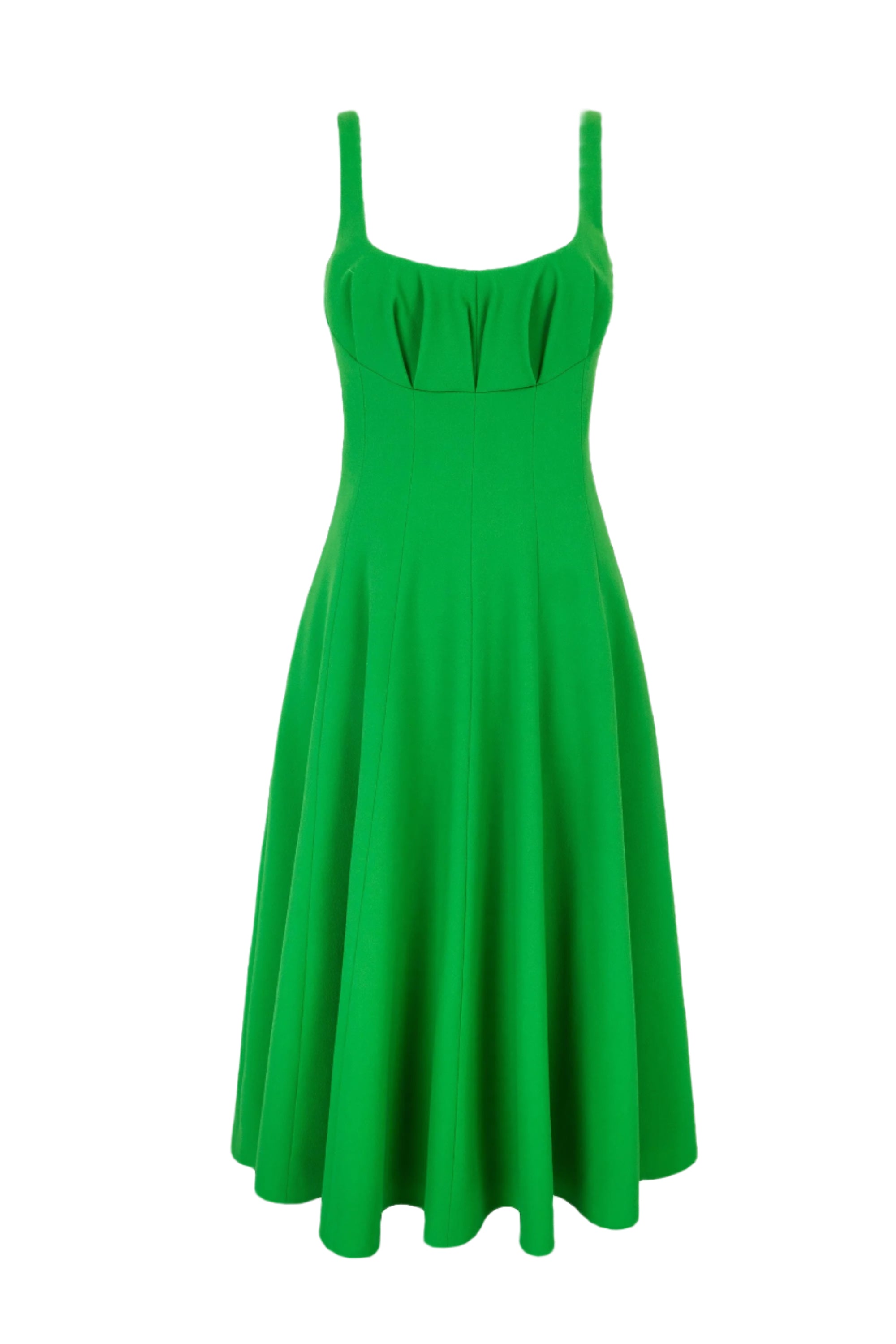Collins Dress In Fresh Green Single Wool Crepe