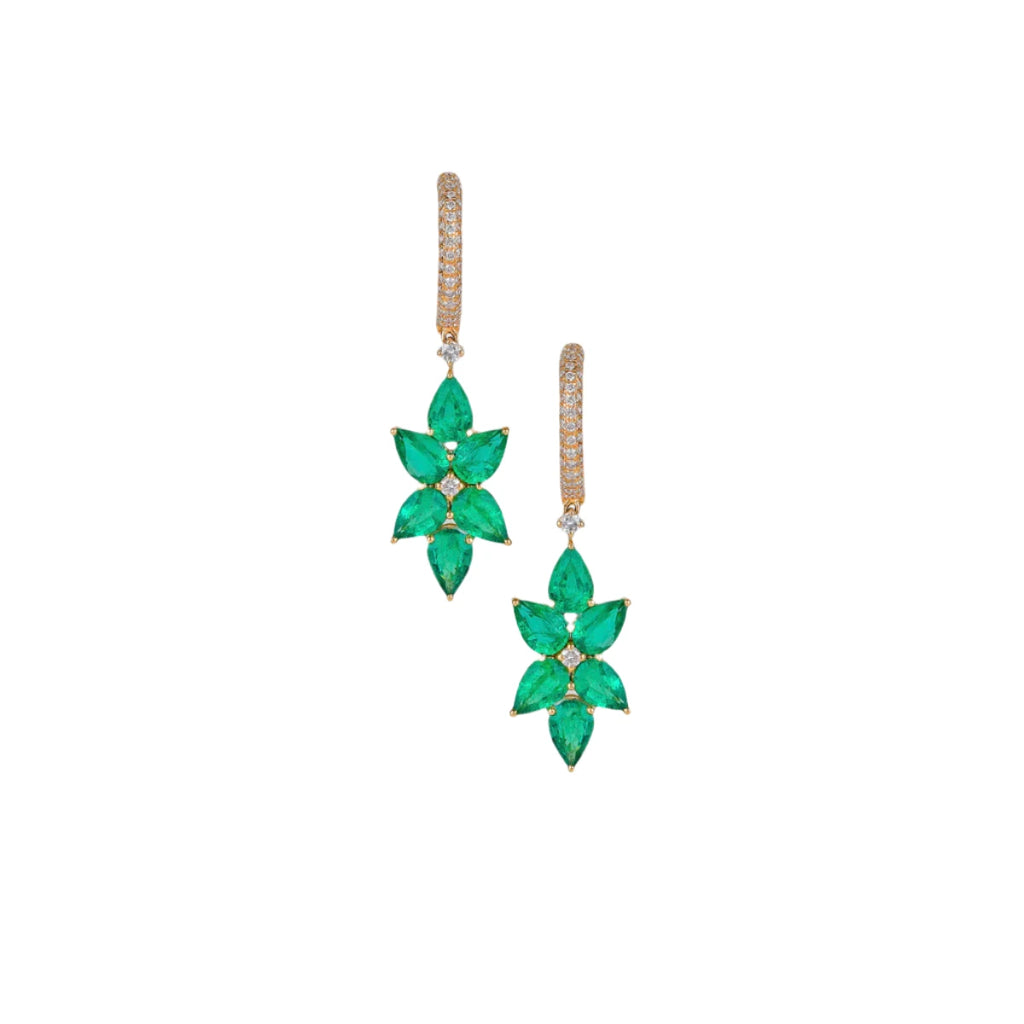 Kavya Emerald and Diamond Earrings