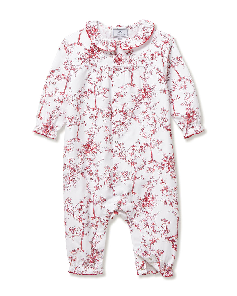 Baby’s Twill Madeline Romper in Red Timeless Toile