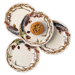 Forest Walk Party Plate in Café Au Lait, Set of 4