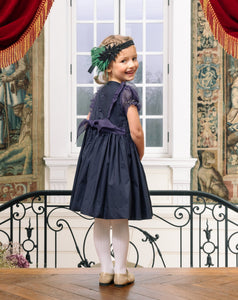 Camelia Navy Cotton Smocked Dress