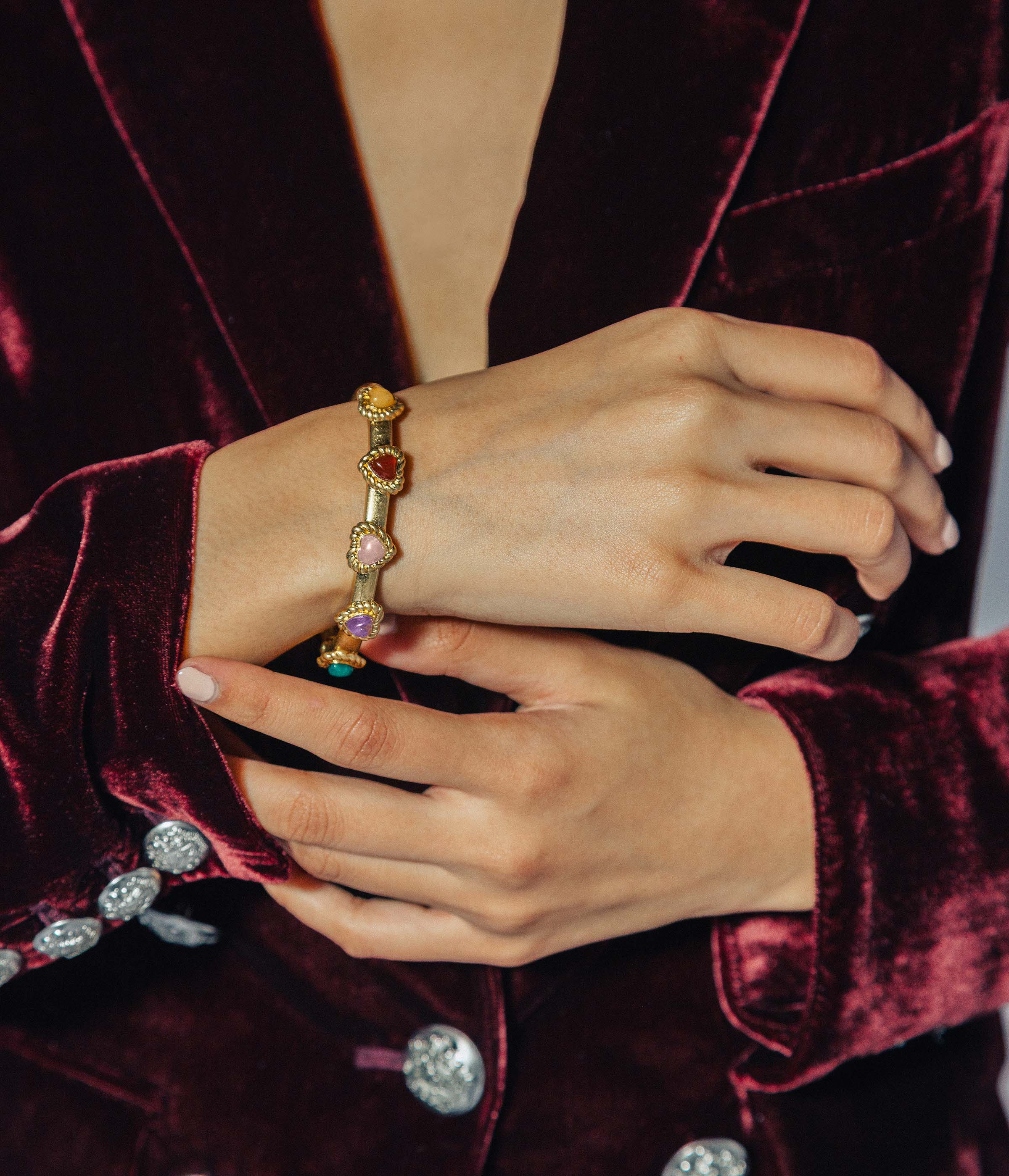 Camille Semi-Precious Heart Bangle