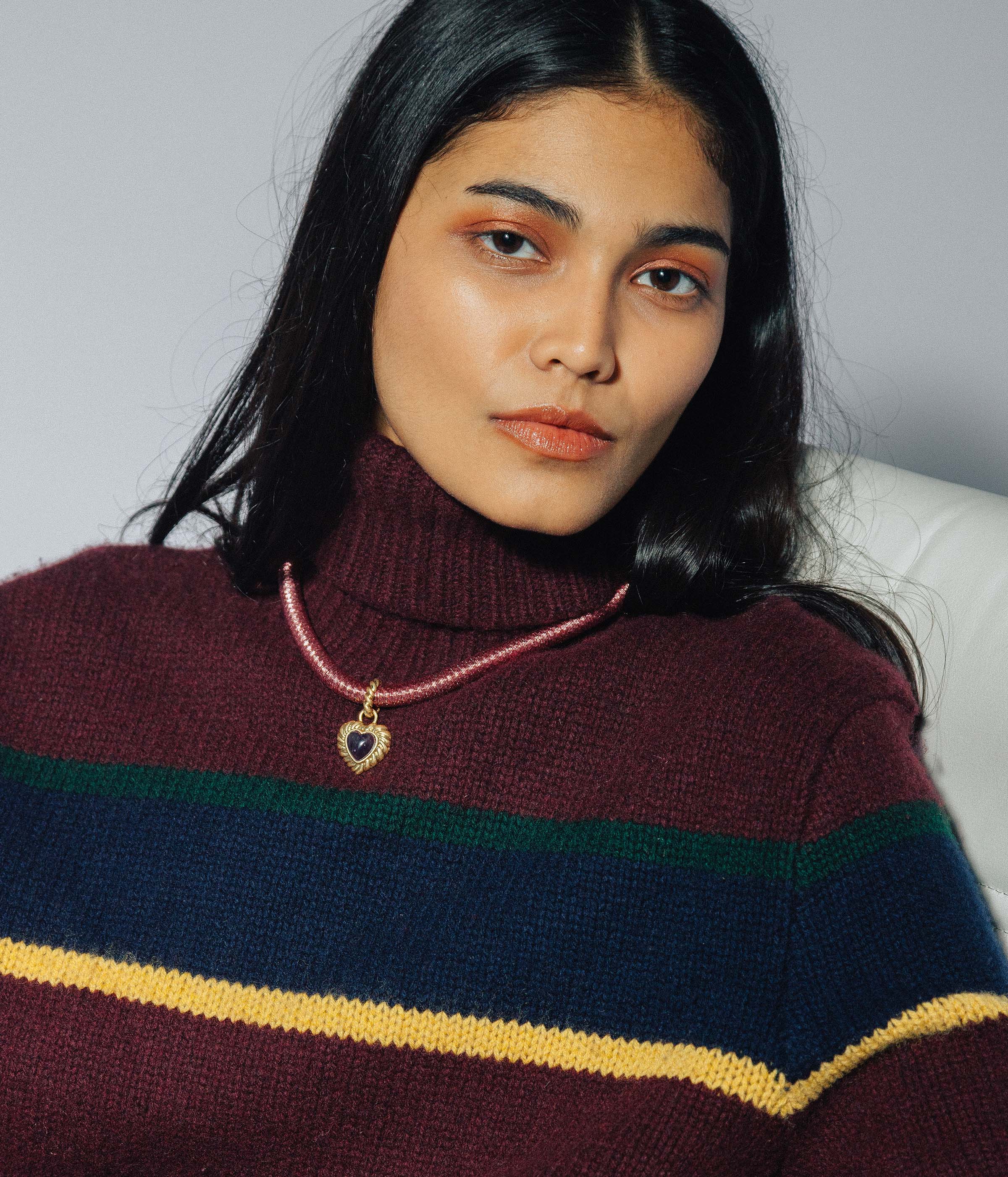 Camille Amethyst Heart Necklace