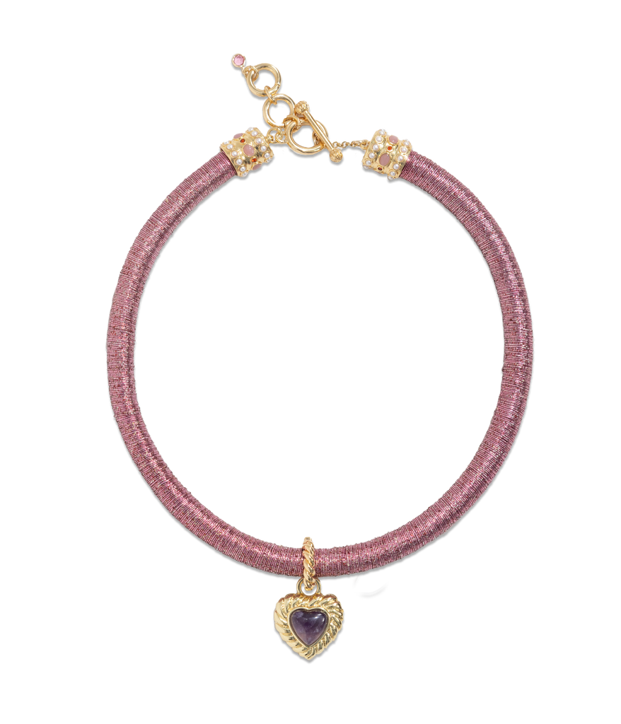 Camille Amethyst Heart Necklace