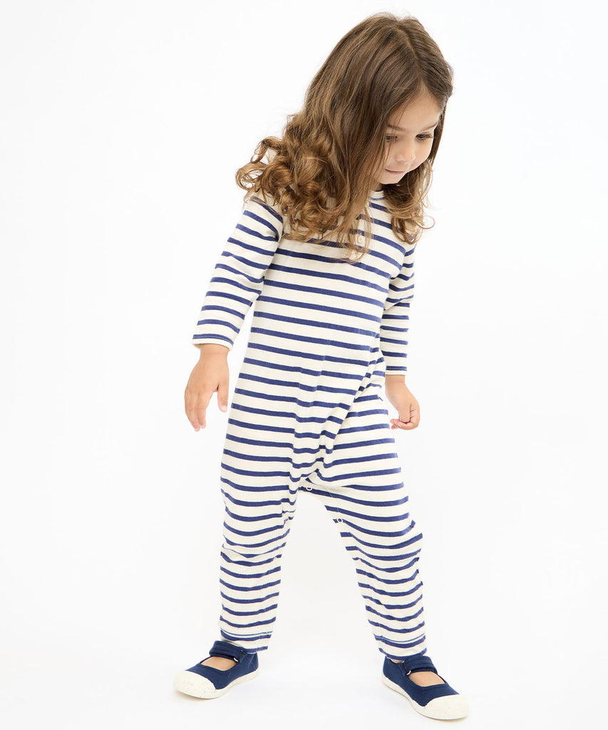 Campbell Romper in Navy Stripe